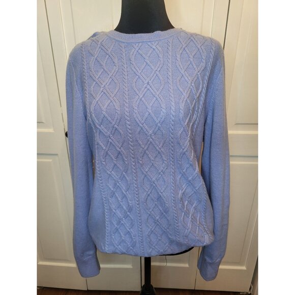 talbots Sweaters - Baby Blue Cable Knit Sweater  Talbots L Old Money Soft Cozy Preppy Classic